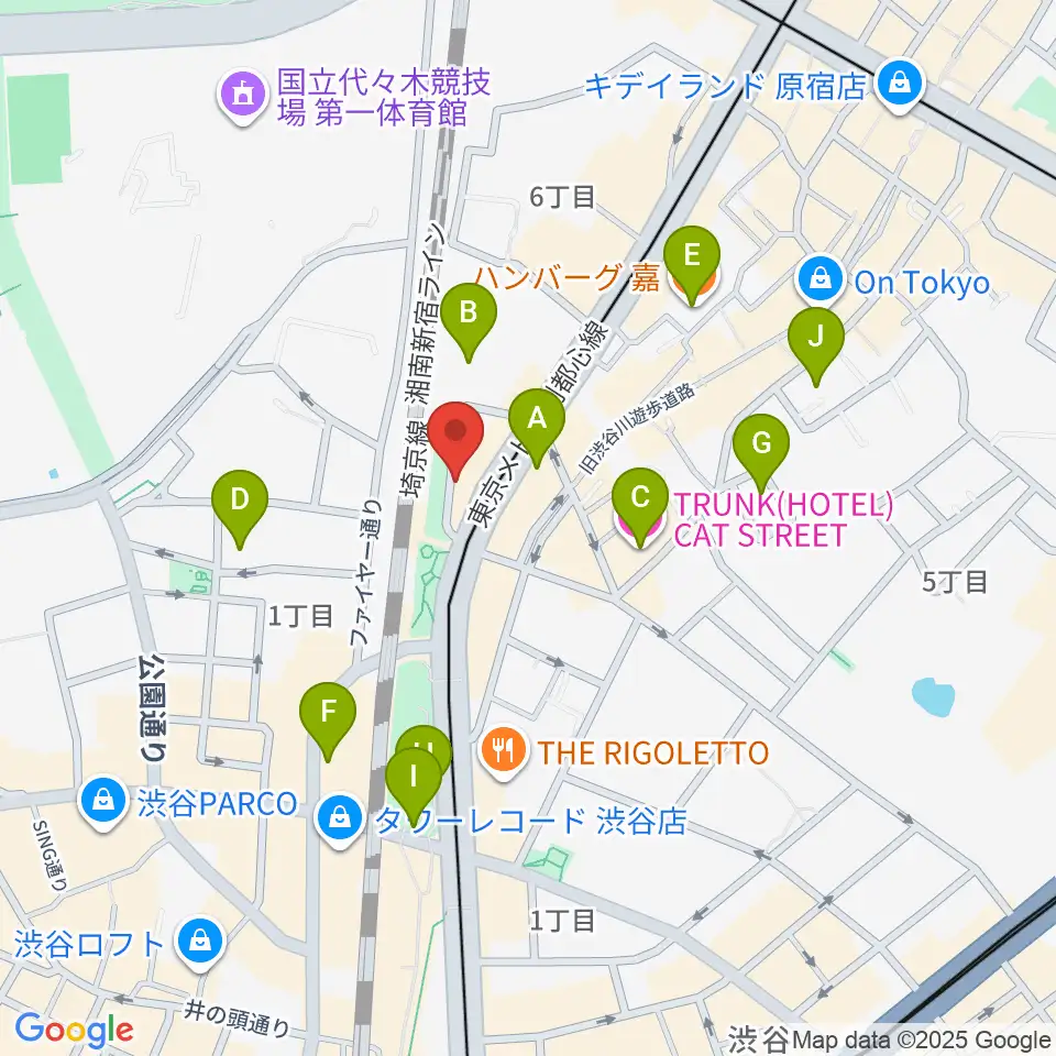 トイズミュージックスクール周辺のホテル一覧地図