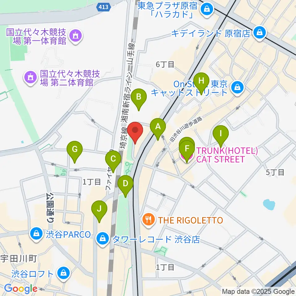 トイズミュージックスクール周辺のホテル一覧地図