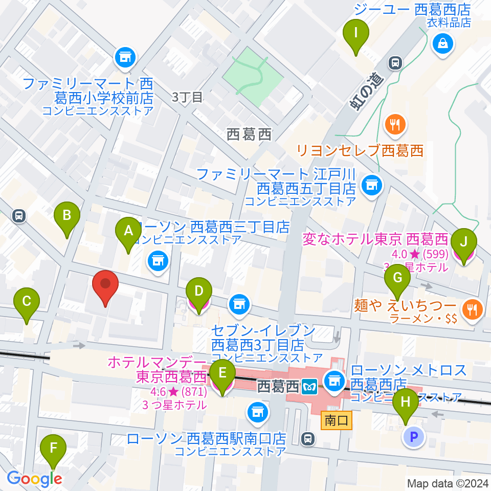 東京スクールオブミュージック＆ダンス専門学校周辺のホテル一覧地図