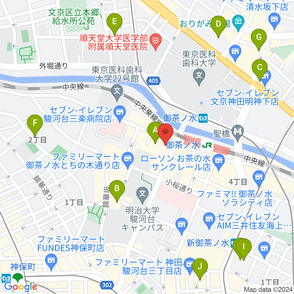 ESPギタークラフトアカデミー東京校周辺のホテル一覧地図