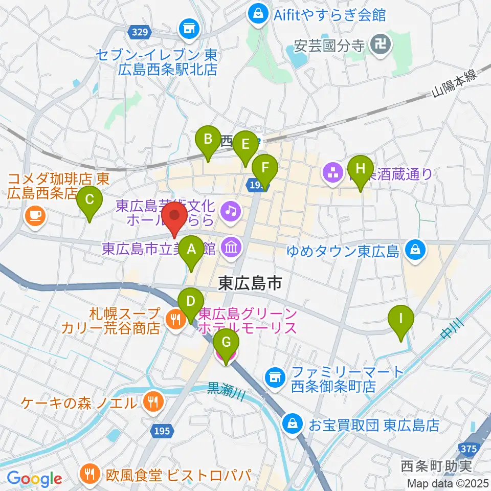 セッション西条駅前店 音楽教室周辺のホテル一覧地図