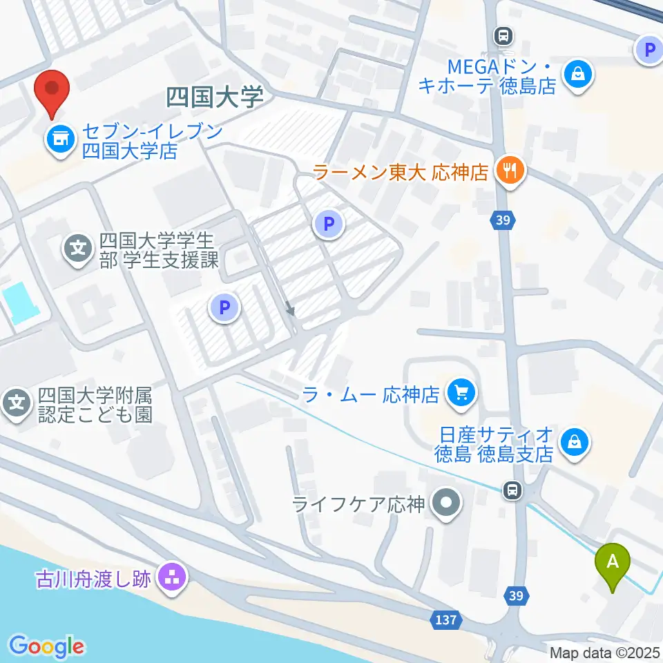 四国大学短期大学部音楽科周辺のホテル一覧地図
