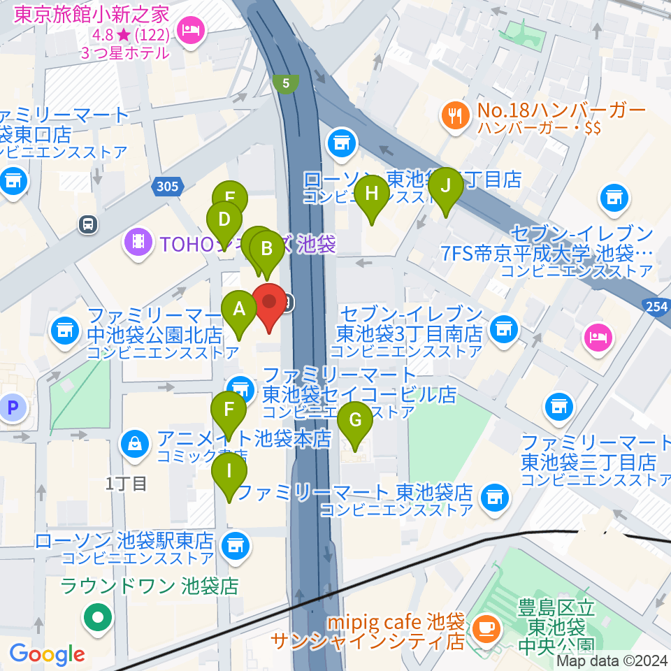 東京ミューズ・アカデミー周辺のホテル一覧地図