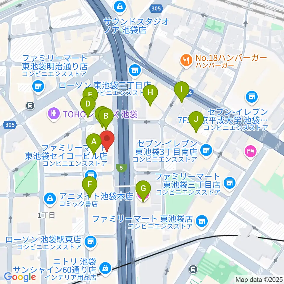 東京ミューズ・アカデミー周辺のホテル一覧地図