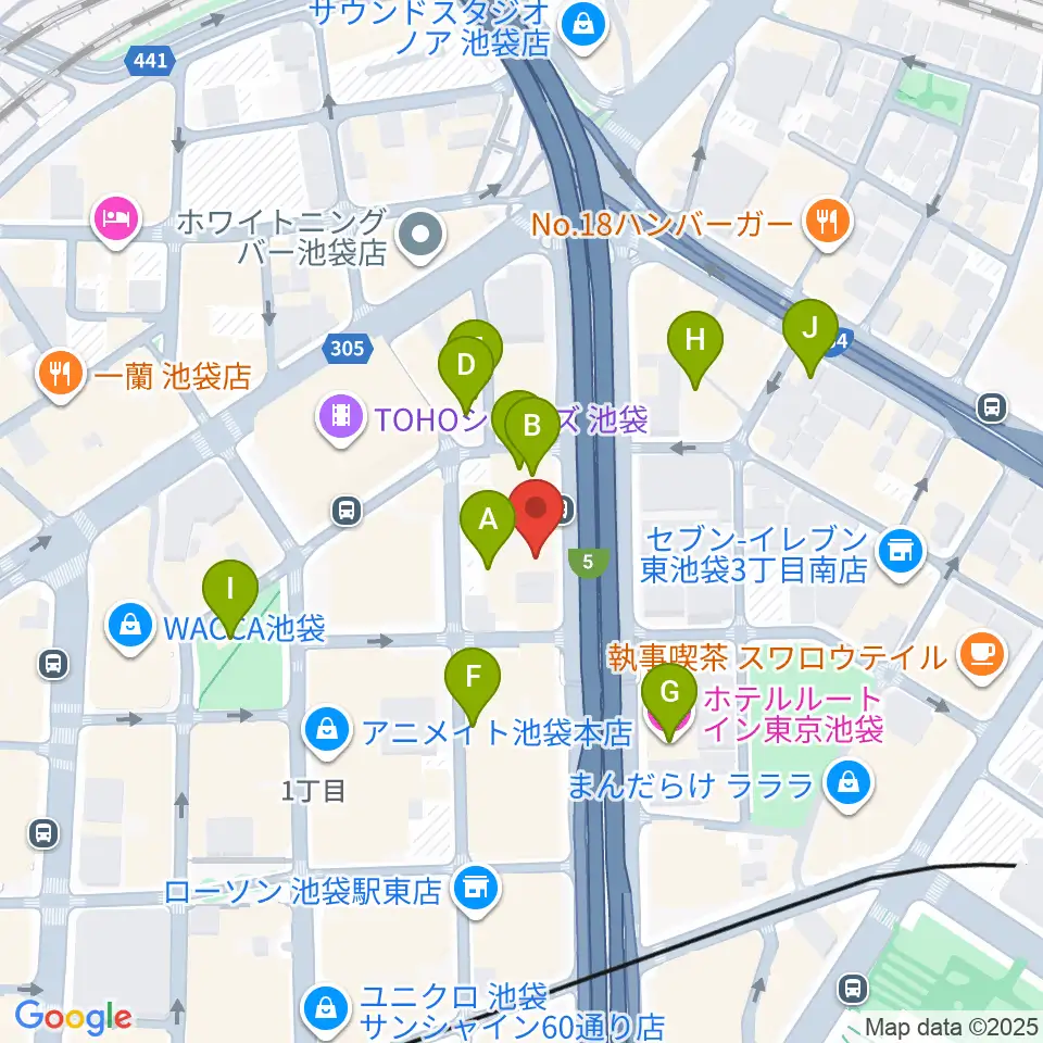 東京ミューズ・アカデミー周辺のホテル一覧地図