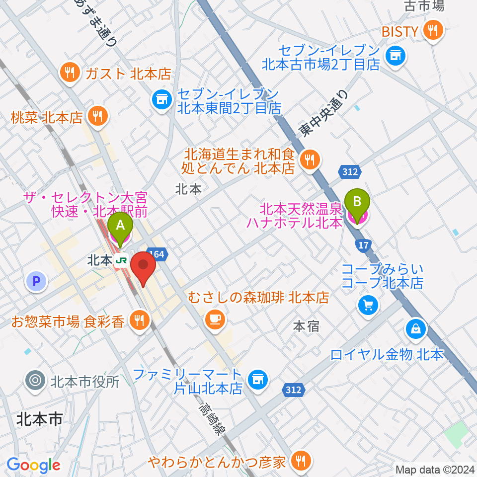 エクセラ・カルチャースクール周辺のホテル一覧地図