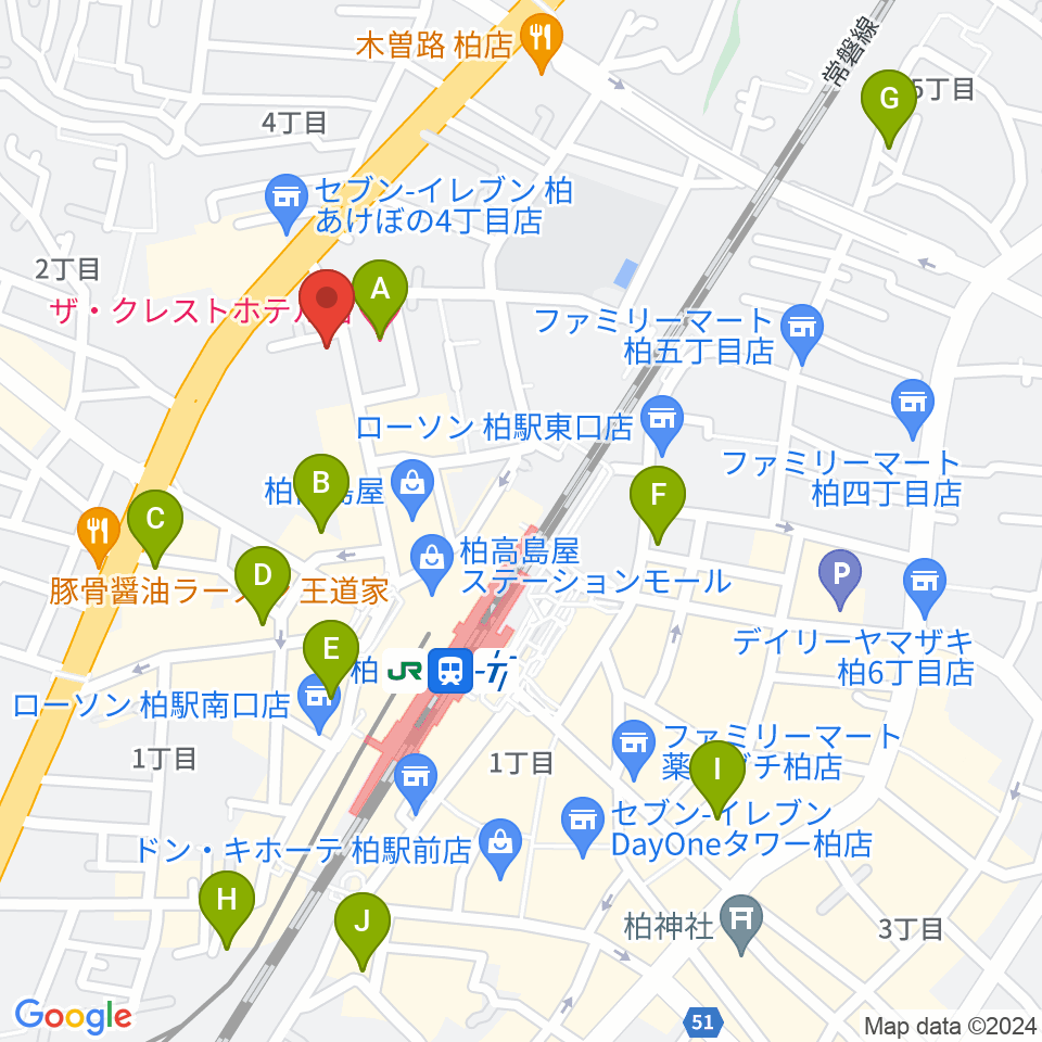 フォリア・ミュージックルーム周辺のホテル一覧地図