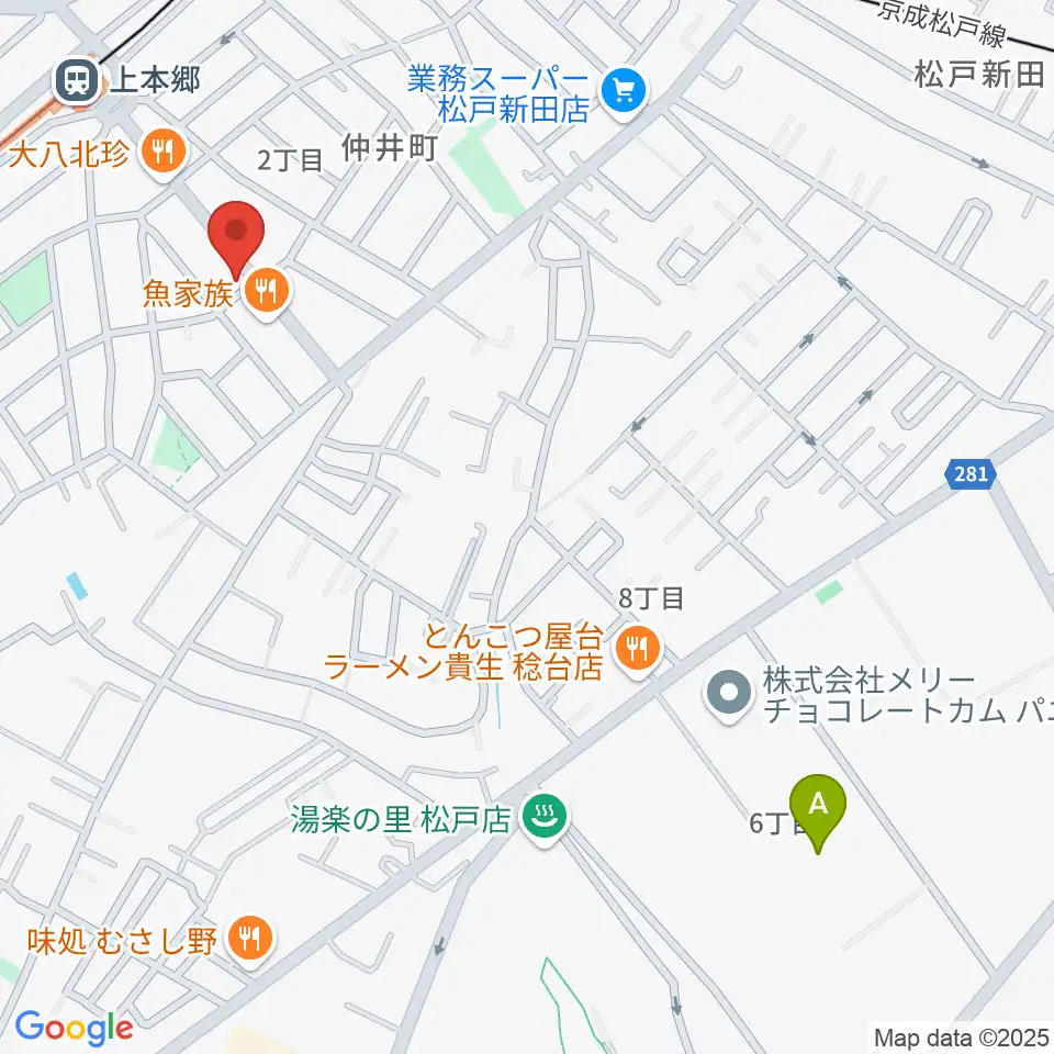 松戸学院周辺のホテル一覧地図