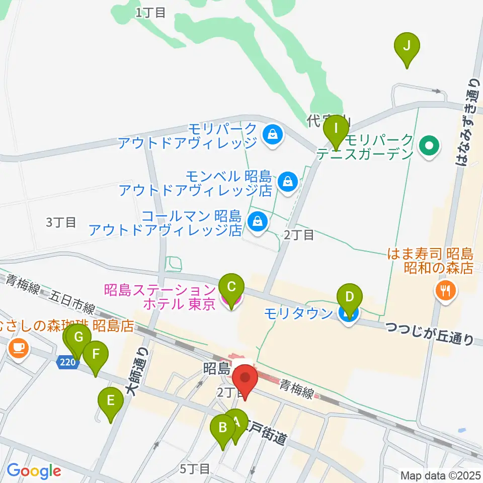 マツダミュージックアカデミー周辺のホテル一覧地図