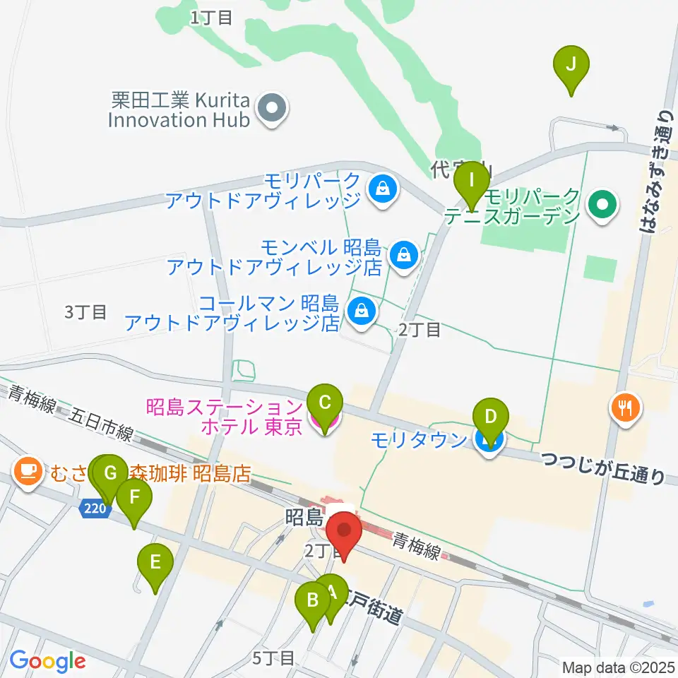 マツダミュージックアカデミー周辺のホテル一覧地図