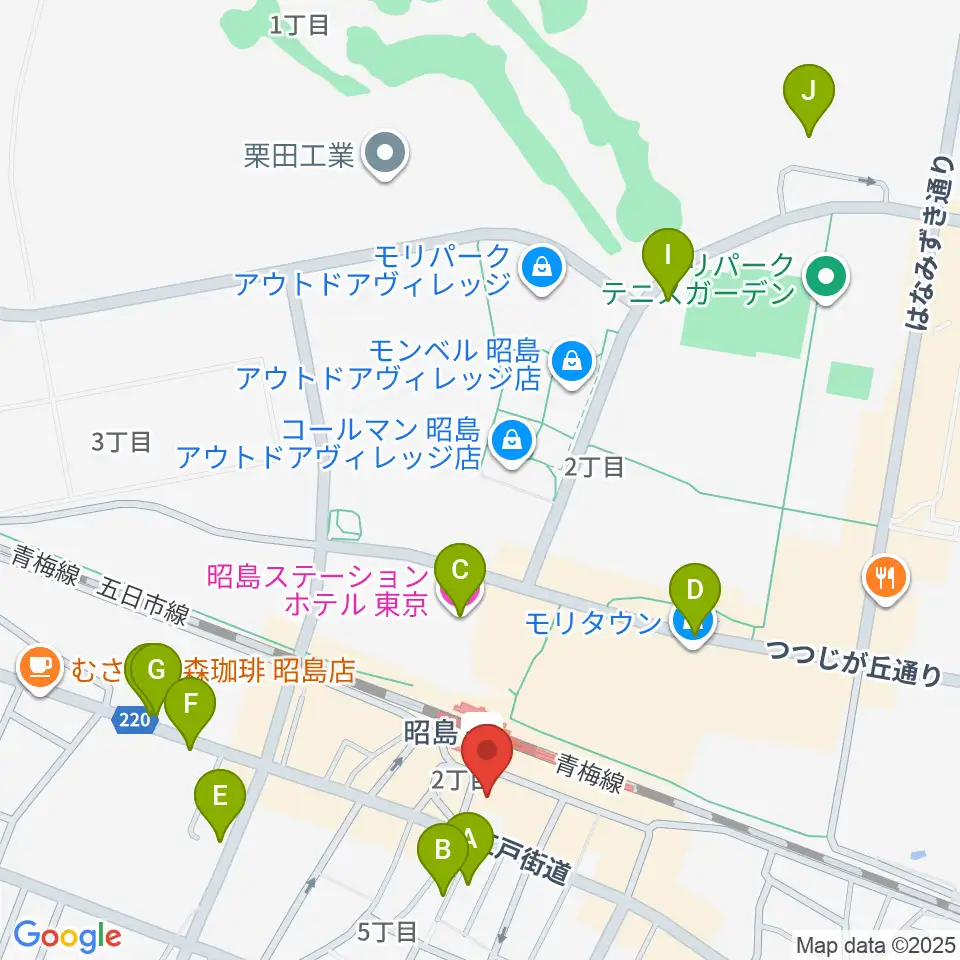 マツダミュージックアカデミー周辺のホテル一覧地図