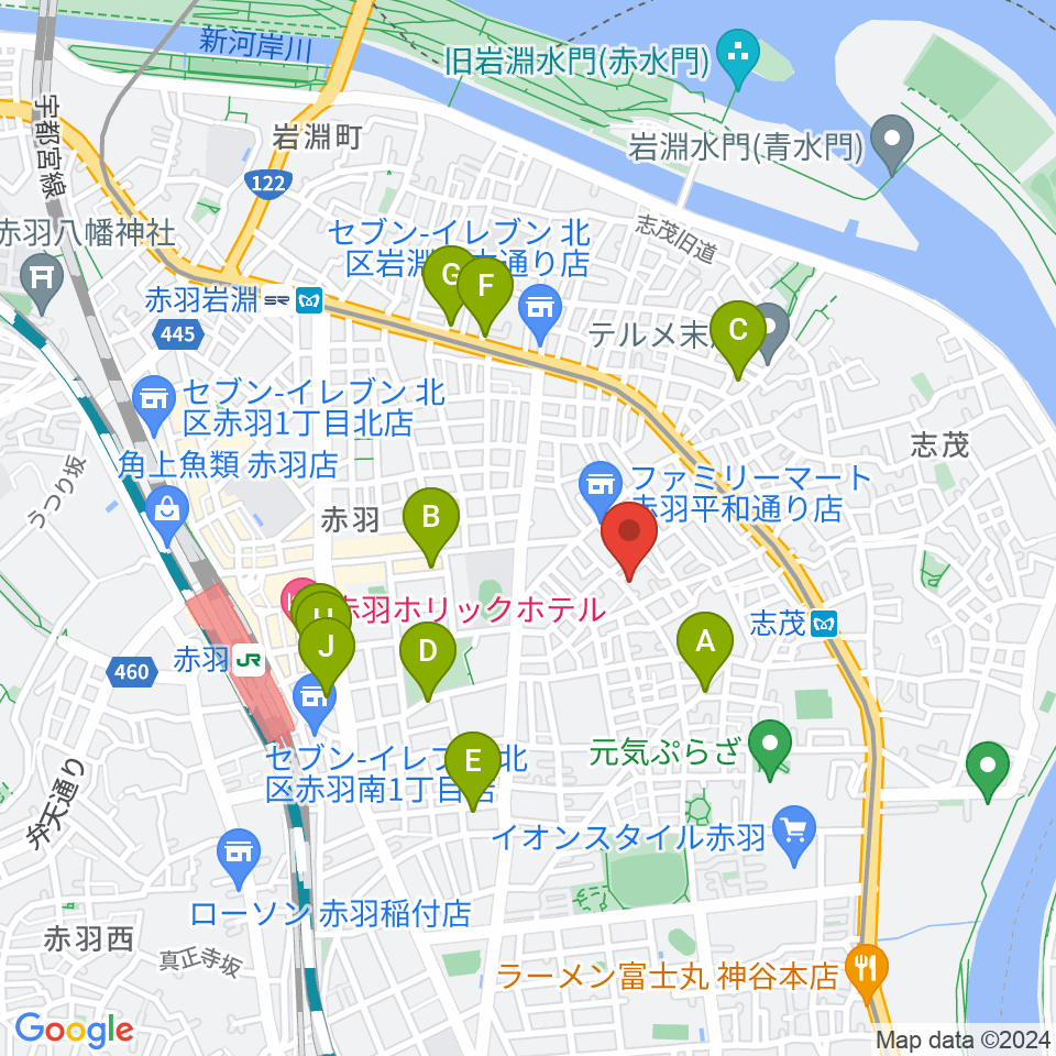 ドルチェ音楽学園周辺のホテル一覧地図