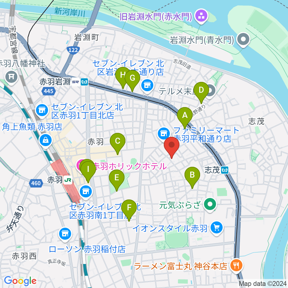 ドルチェ音楽学園周辺のホテル一覧地図