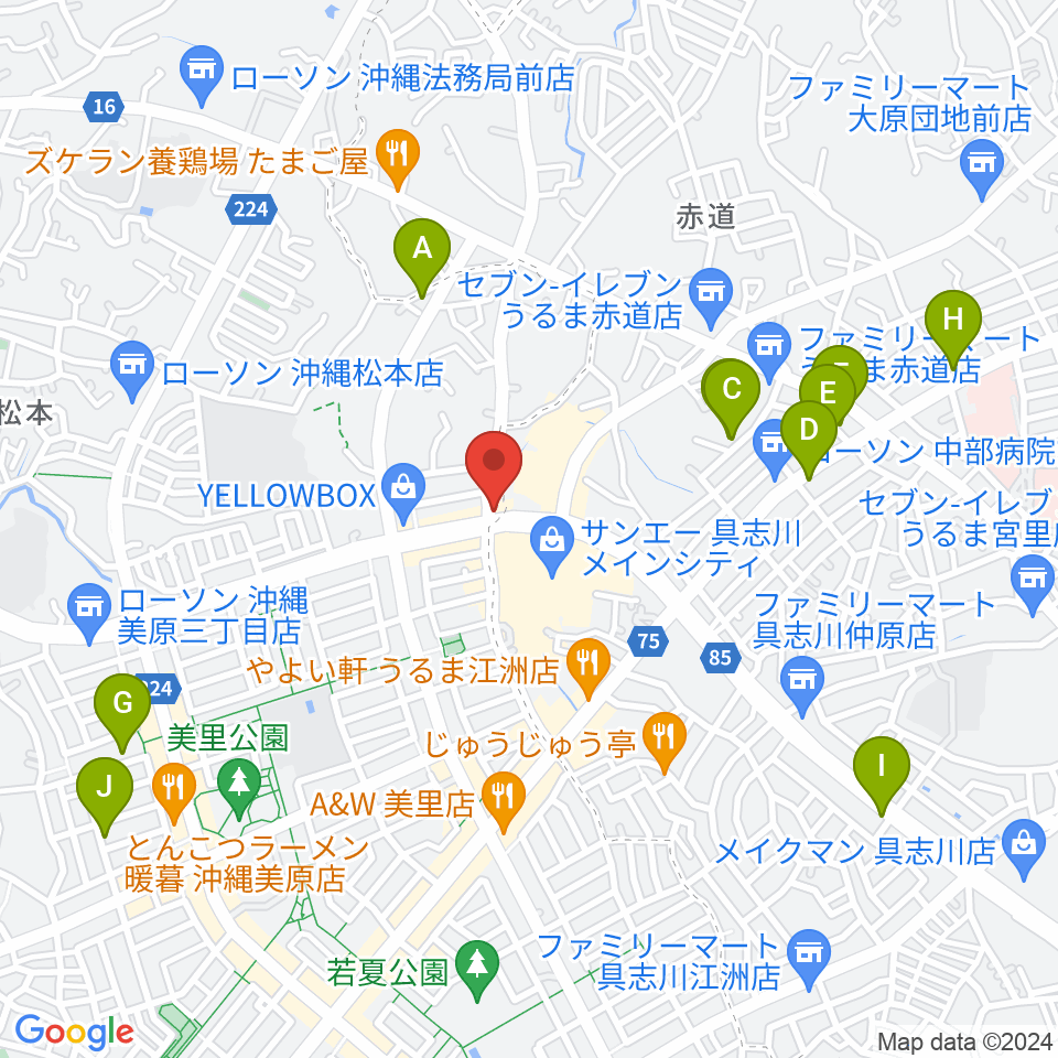 音楽教室ヒラソル周辺のホテル一覧地図