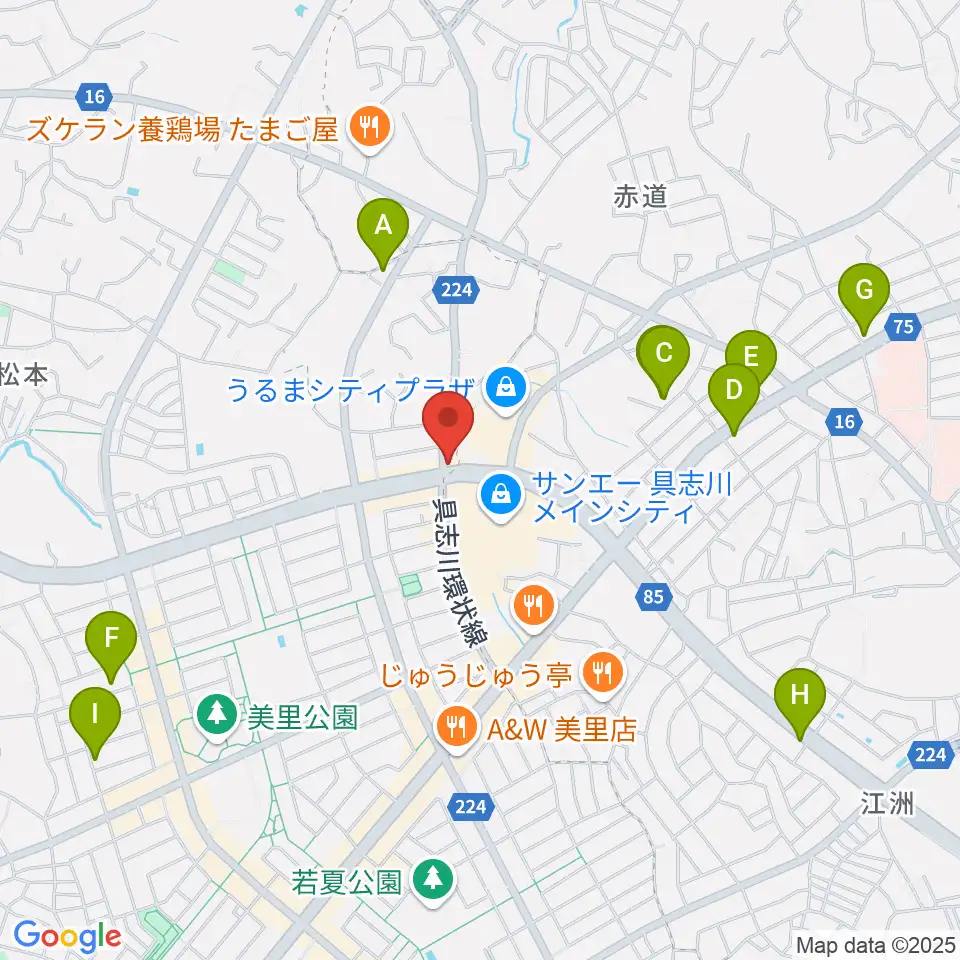 音楽教室ヒラソル周辺のホテル一覧地図