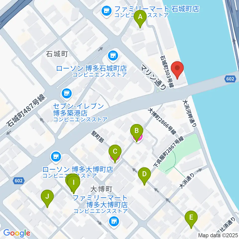福岡スクールオブミュージック&ダンス専門学校周辺のホテル一覧地図