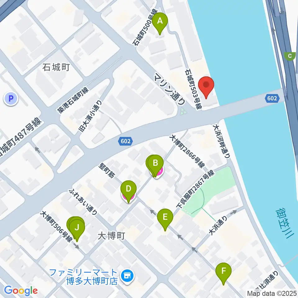 福岡スクールオブミュージック&ダンス専門学校周辺のホテル一覧地図