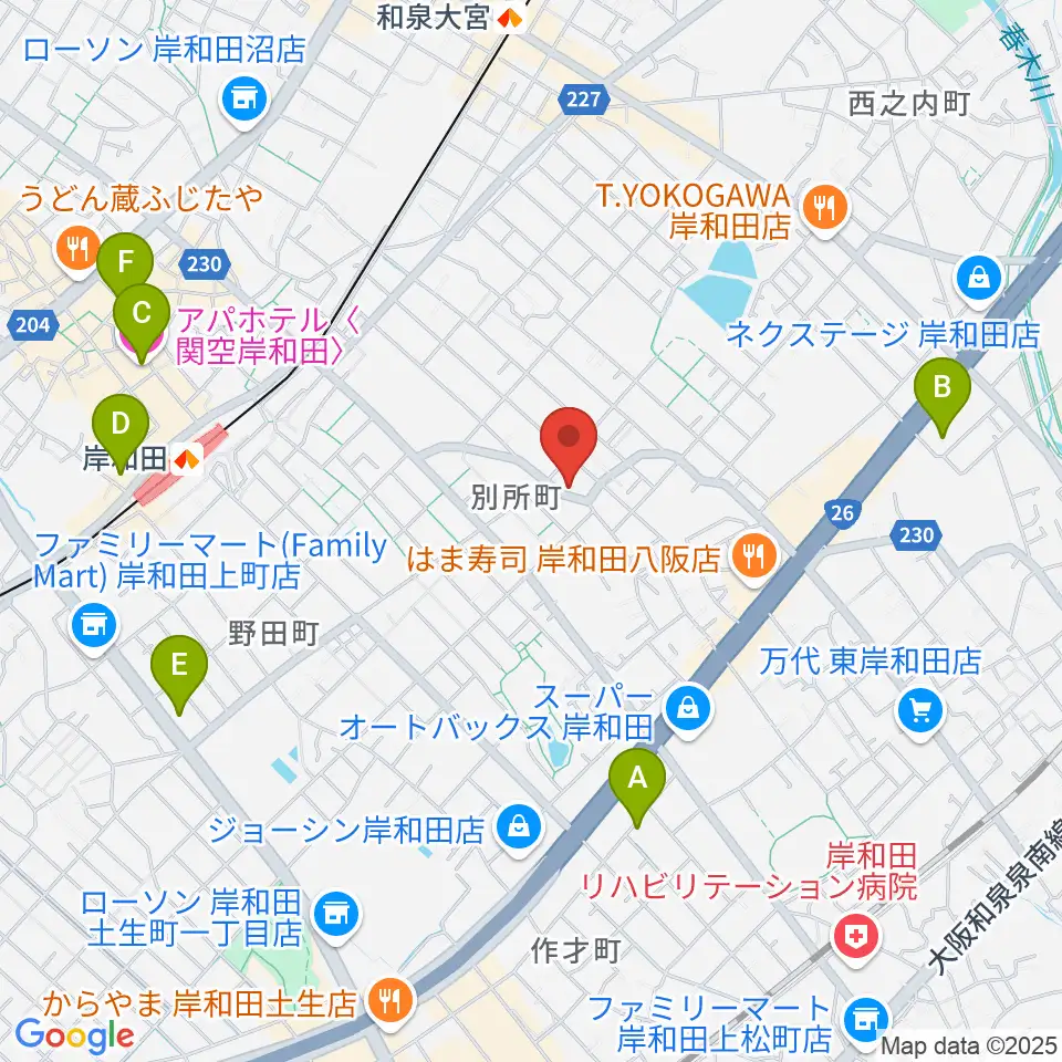 関西音楽院周辺のホテル一覧地図
