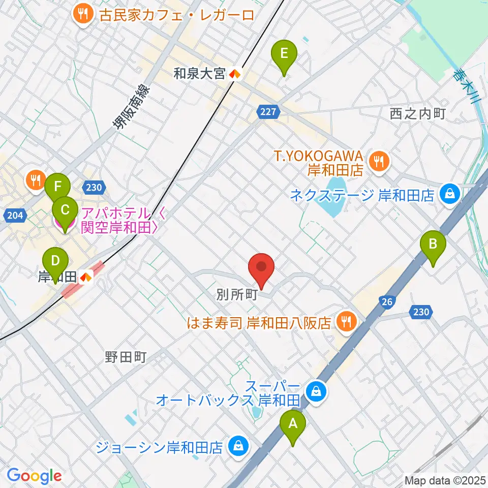 関西音楽院周辺のホテル一覧地図