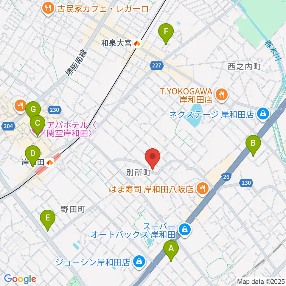 関西音楽院周辺のホテル一覧地図