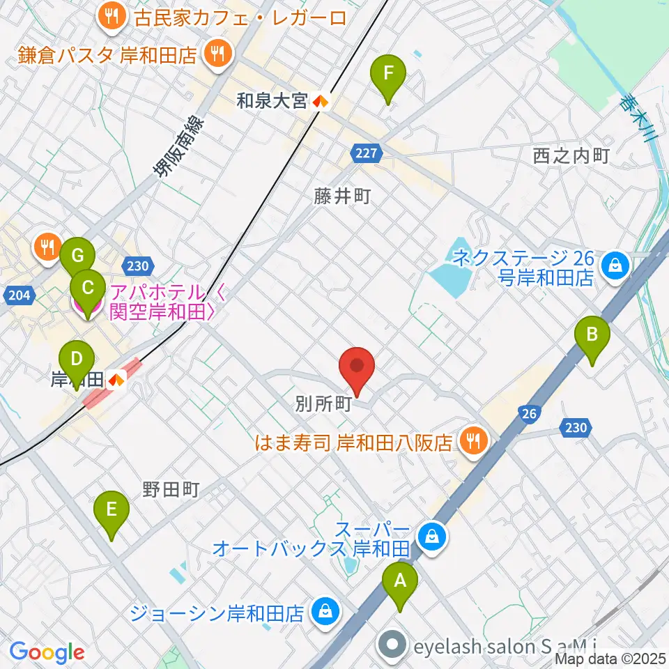 関西音楽院周辺のホテル一覧地図