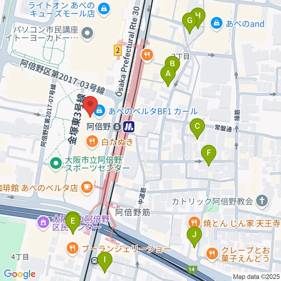 あべぷらんカルチャーわのわ周辺のホテル一覧地図
