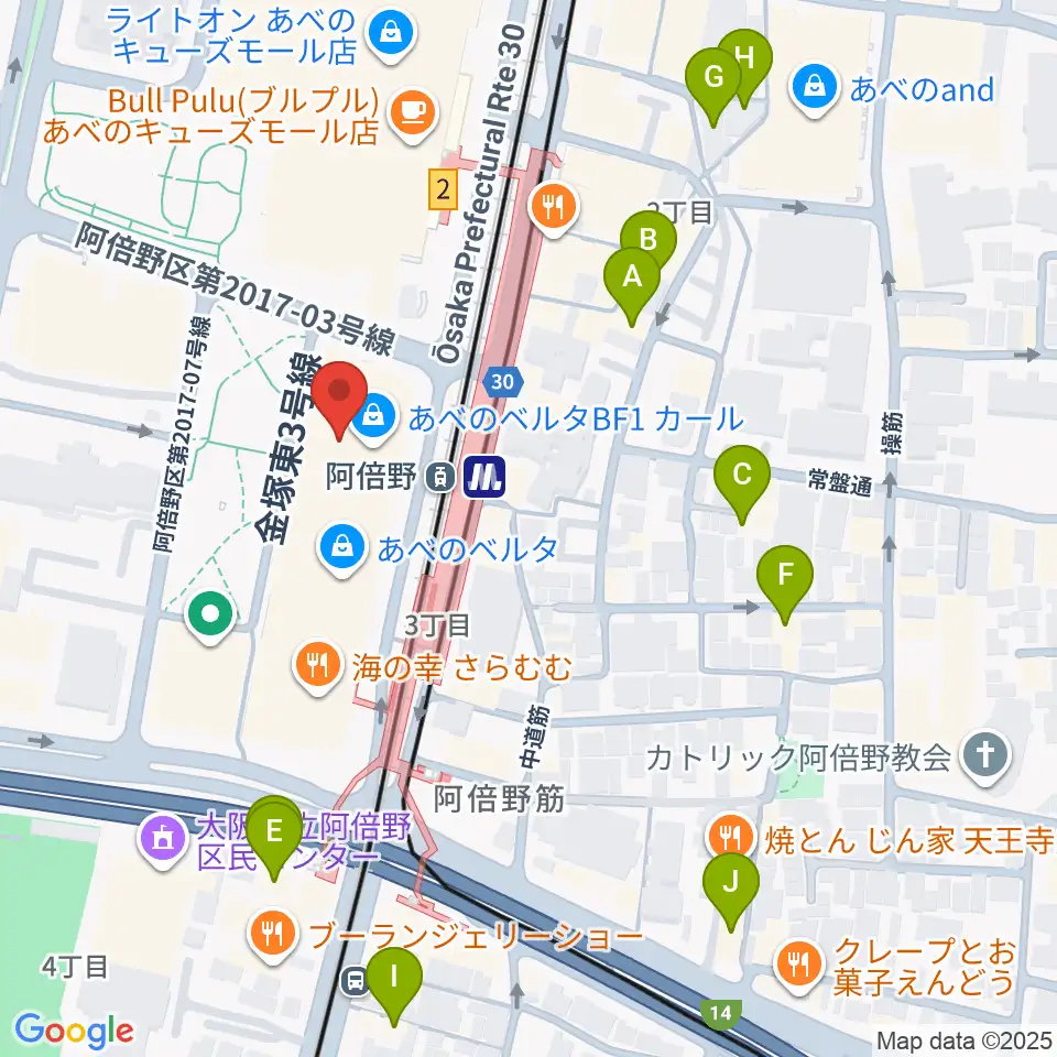 あべぷらんカルチャーわのわ周辺のホテル一覧地図