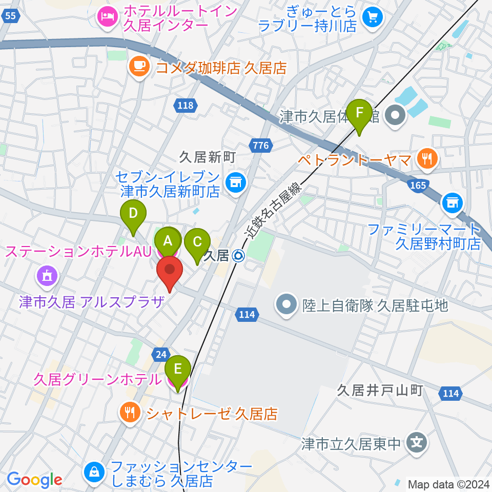 （有）フミヤ楽器周辺のホテル一覧地図