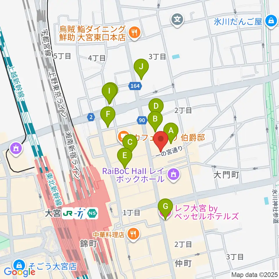 小島ギタースクール周辺のホテル一覧地図