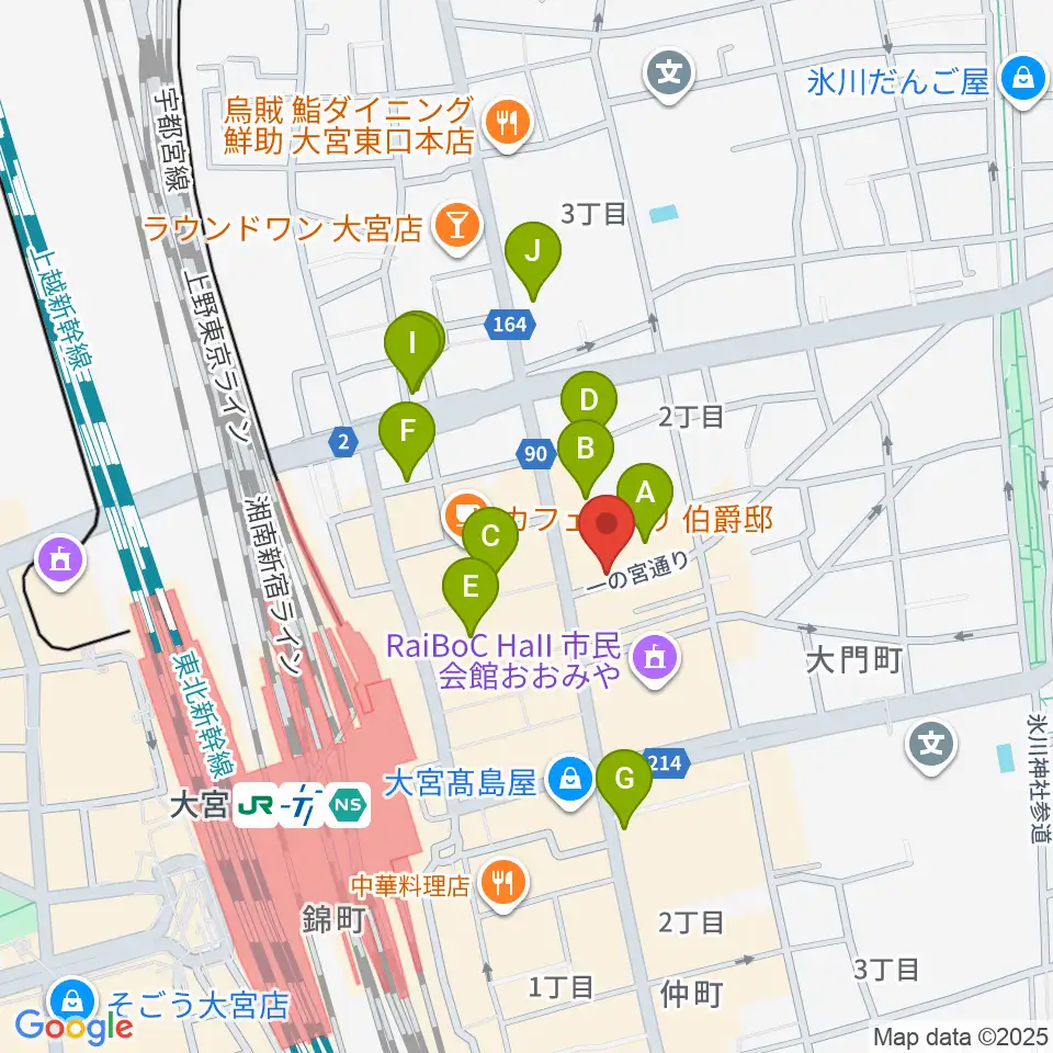 小島ギタースクール周辺のホテル一覧地図