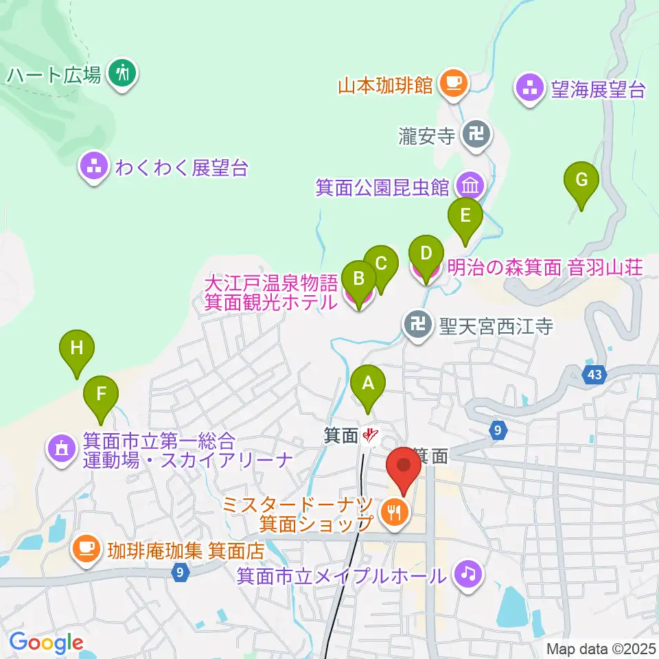 ミュージックドリーム音楽教室周辺のホテル一覧地図