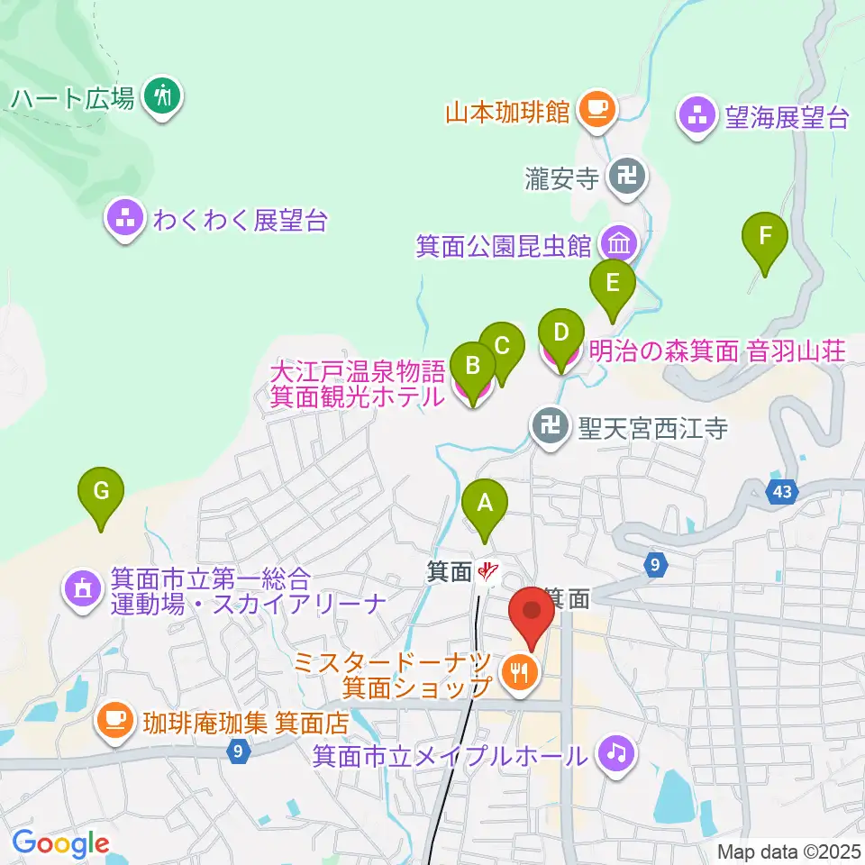 ミュージックドリーム音楽教室周辺のホテル一覧地図