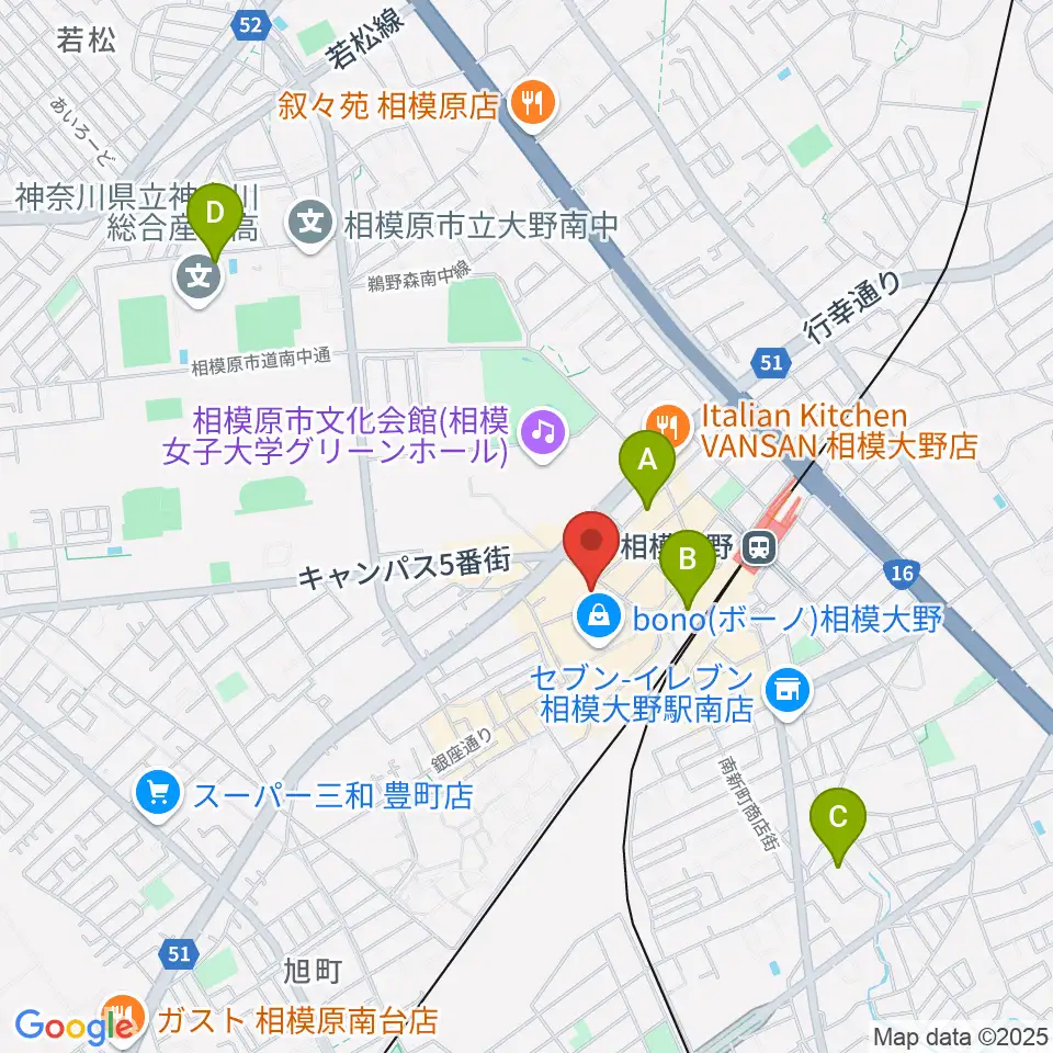 ミュージックスクール・スタジオグルーヴ周辺のホテル一覧地図