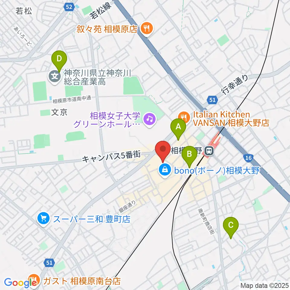 ミュージックスクール・スタジオグルーヴ周辺のホテル一覧地図
