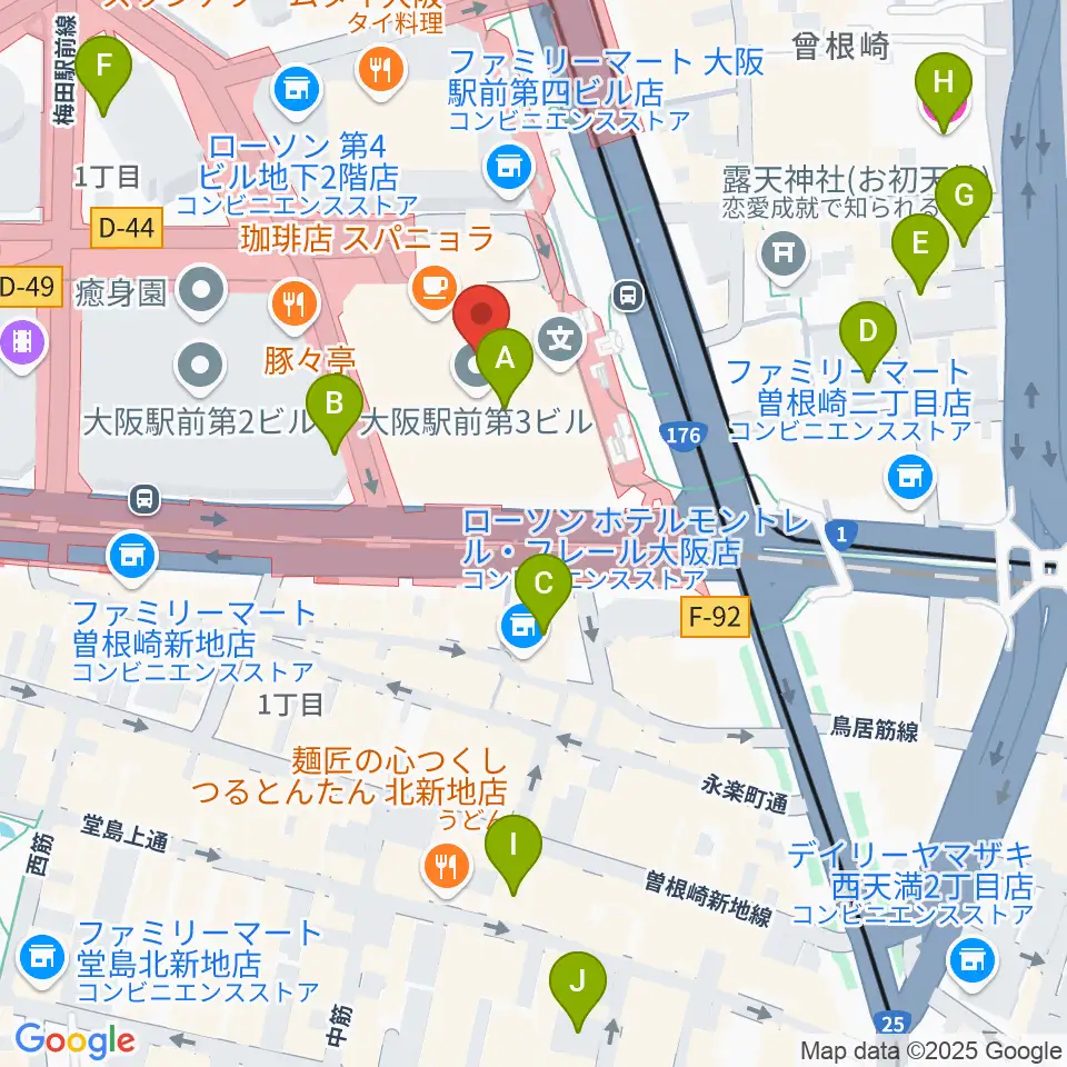 アール・エイチ・ワイ音楽教室周辺のホテル一覧地図