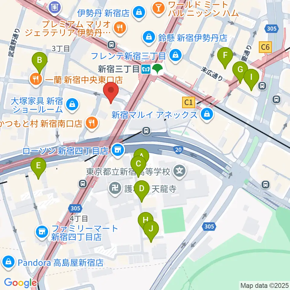 ミュージックスクールウッド周辺のホテル一覧地図