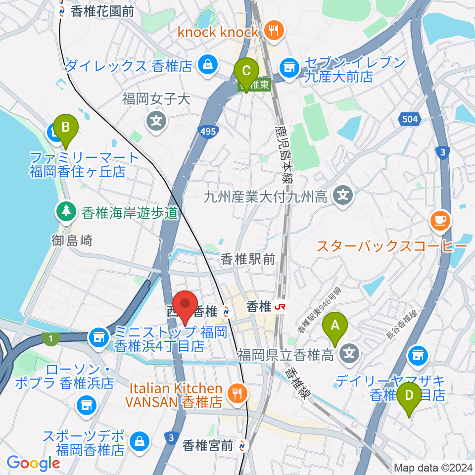 ＵＳボーカル教室 福岡東校周辺のホテル一覧地図