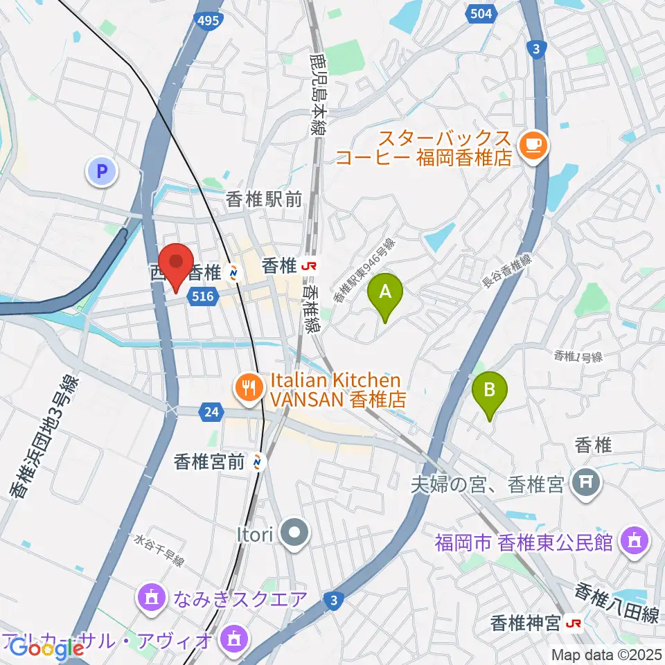 USボーカル教室 福岡東校周辺のホテル一覧地図