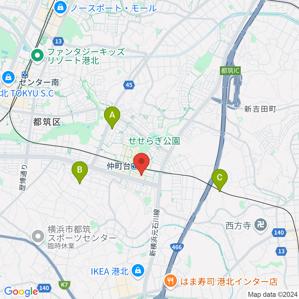 エルフラット音楽教室周辺のホテル一覧地図