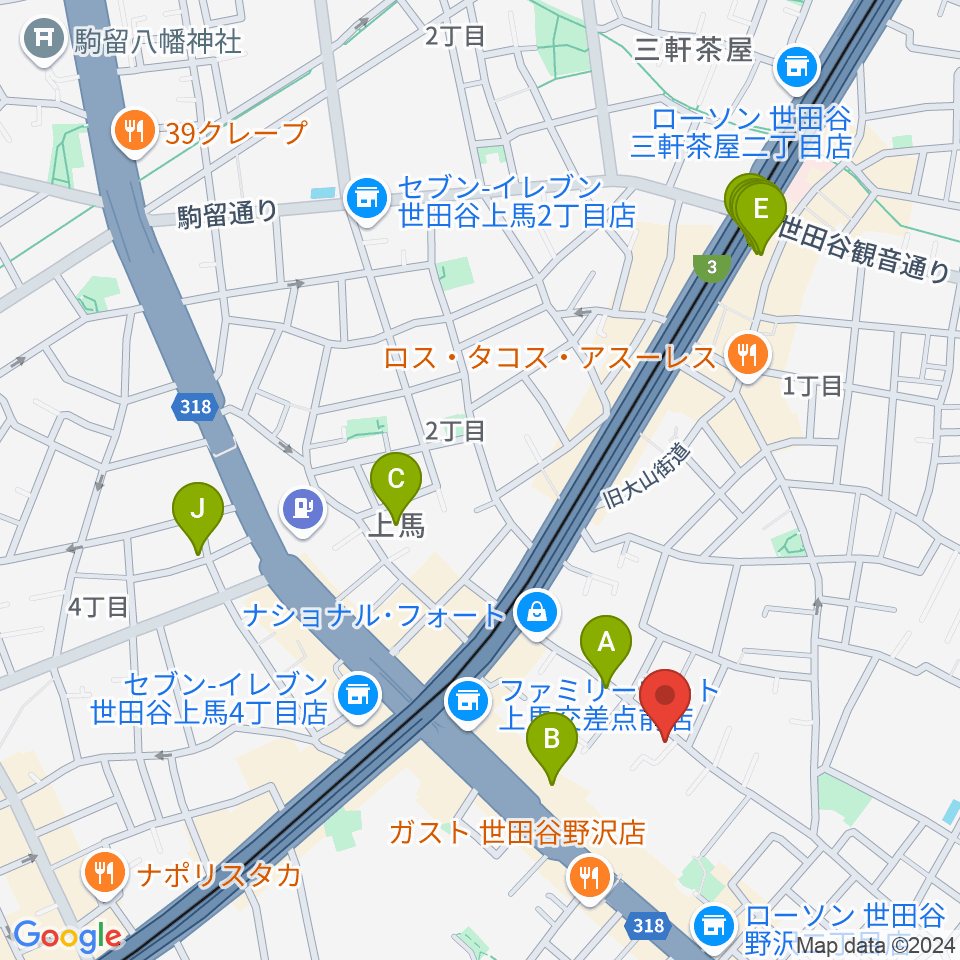 ワンヴォイスミュージックスクール周辺のホテル一覧地図