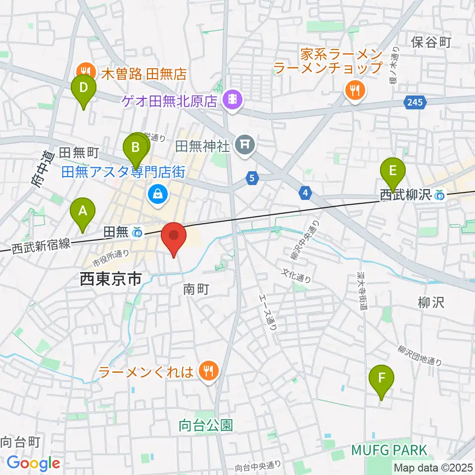 東音楽器 田無センター周辺のホテル一覧地図