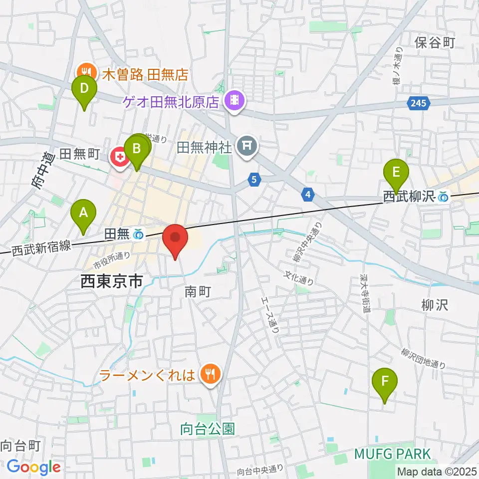東音楽器 田無センター周辺のホテル一覧地図