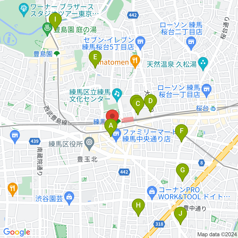 東音楽器 練馬センター周辺のホテル一覧地図