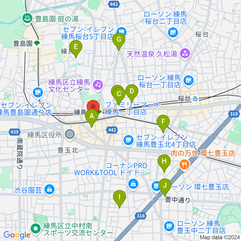 東音楽器 練馬センター周辺のホテル一覧地図