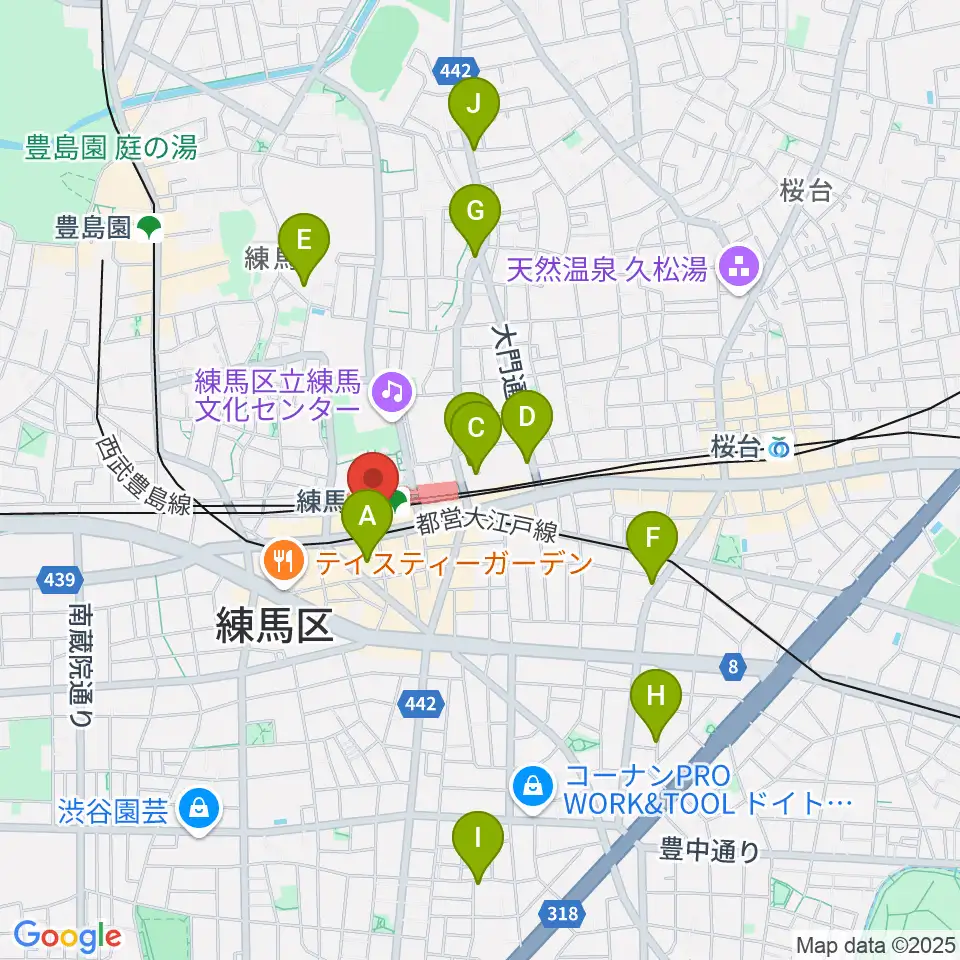 東音楽器 練馬センター周辺のホテル一覧地図
