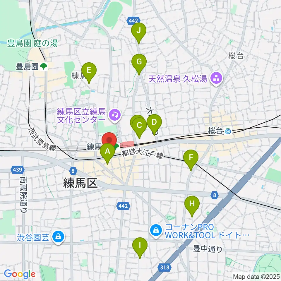 東音楽器 練馬センター周辺のホテル一覧地図