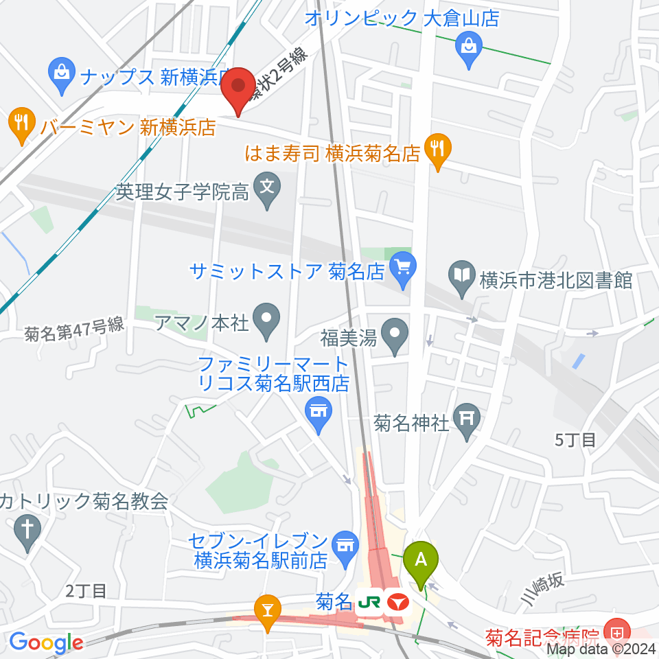 菊名JAM周辺のホテル一覧地図