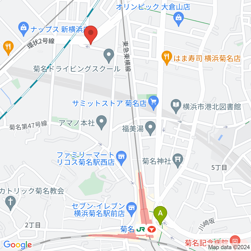 菊名JAM周辺のホテル一覧地図