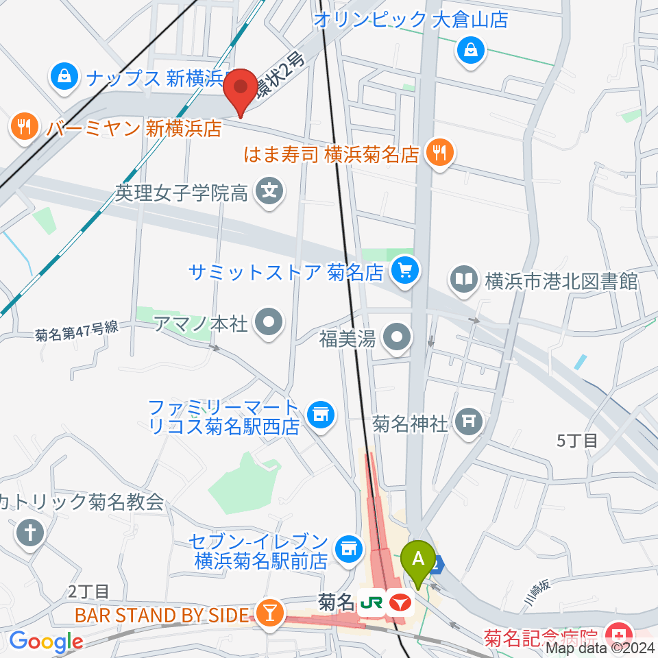 菊名JAM周辺のホテル一覧地図