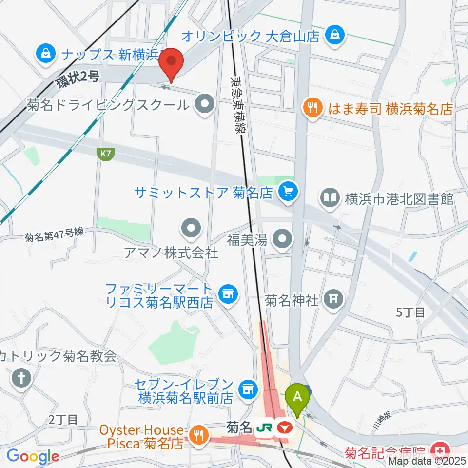 菊名JAM周辺のホテル一覧地図